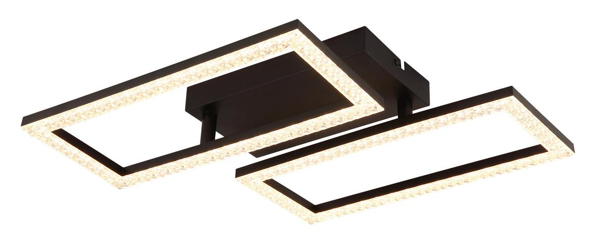 LED-Deckenleuchte Sapena Klar/Schwarz max. 20 Watt - Klar/Schwarz, Design, Kunststoff/Metall (61,5/19,5/9,3cm) - Globo
