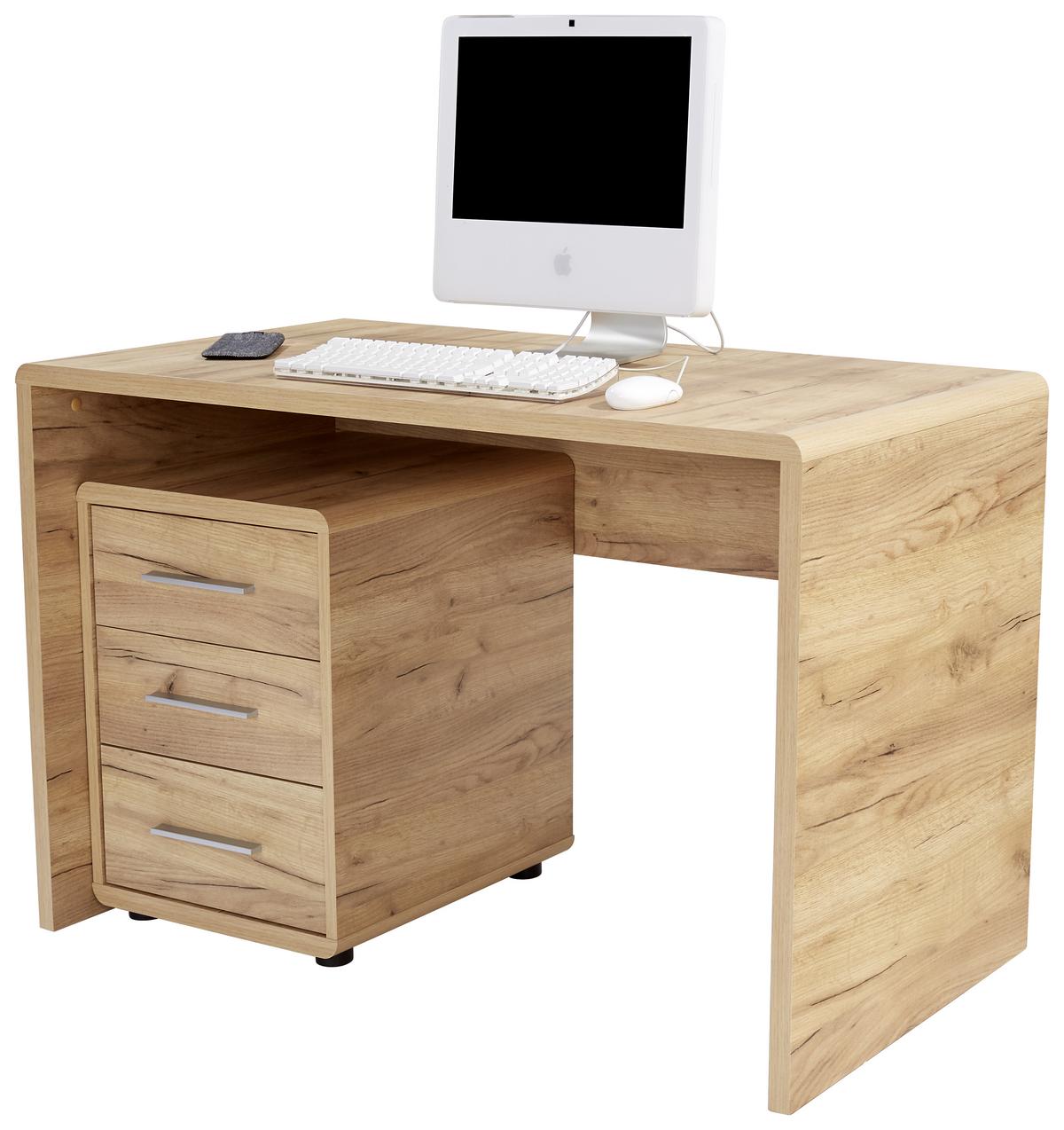 Ladičar Fontana - boje hrasta/boje kroma, Moderno, drvni materijal/plastika (44,3/59,6/50cm) - Modern Living