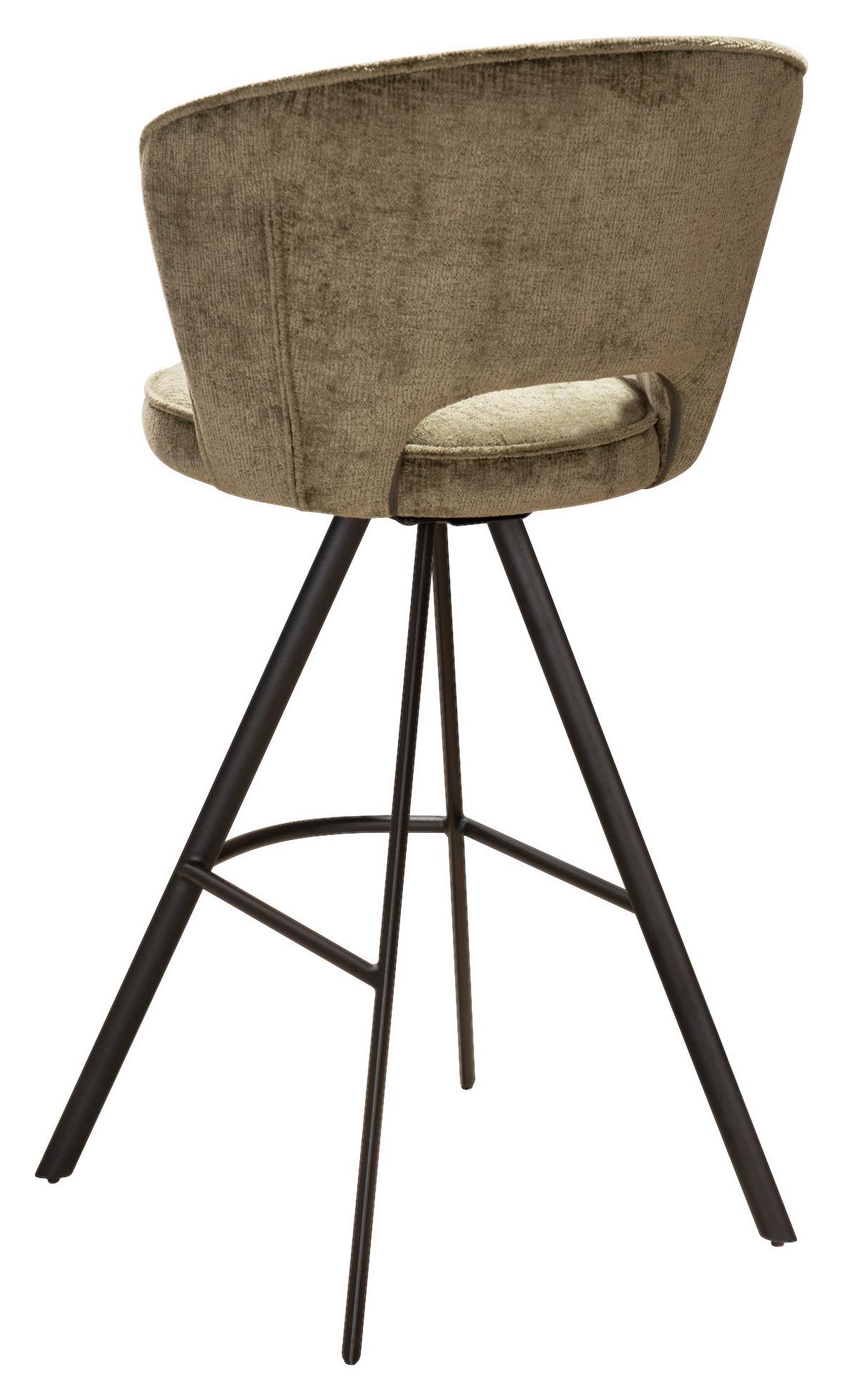 STOŁEK BAROWY KIM - zielony/czarny, Design, metal/tkanina (54/103/54cm) - Novel