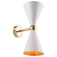 Wandleuchte Vesper Weiß/Goldfarben max. 40 Watt - Goldfarben/Weiß, Basics, Metall (18/32/32cm) - MAYTONI