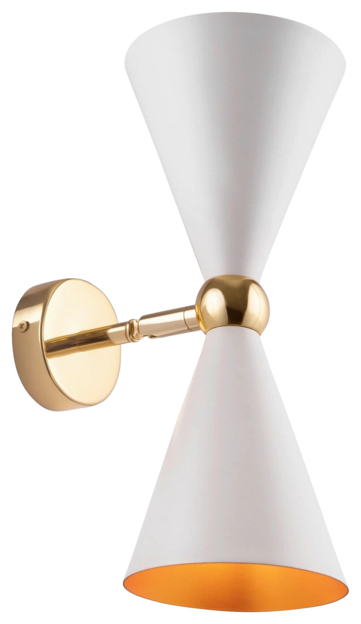 Wandleuchte Vesper Weiß/Goldfarben max. 40 Watt - Goldfarben/Weiß, Basics, Metall (18/32/32cm) - MAYTONI