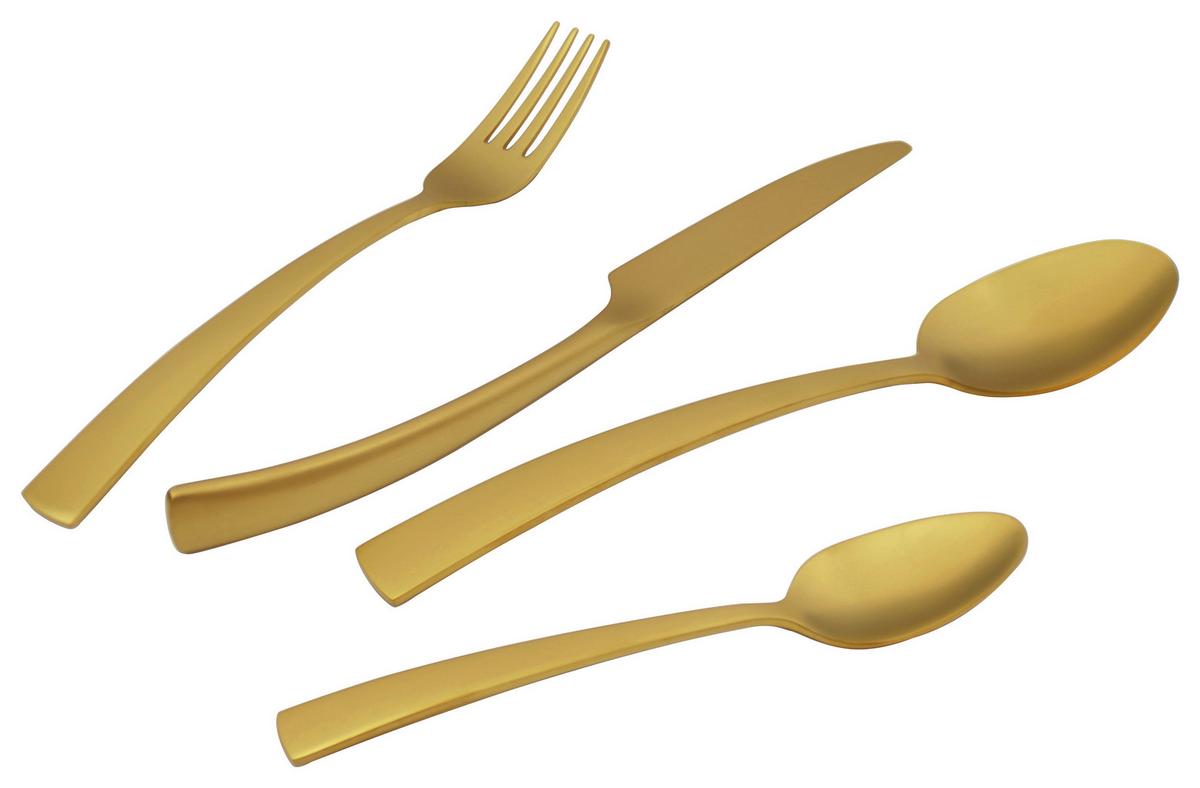 Besteckset Style in Goldfarben 16-teilig - Goldfarben, Modern, Metall - Premium Living