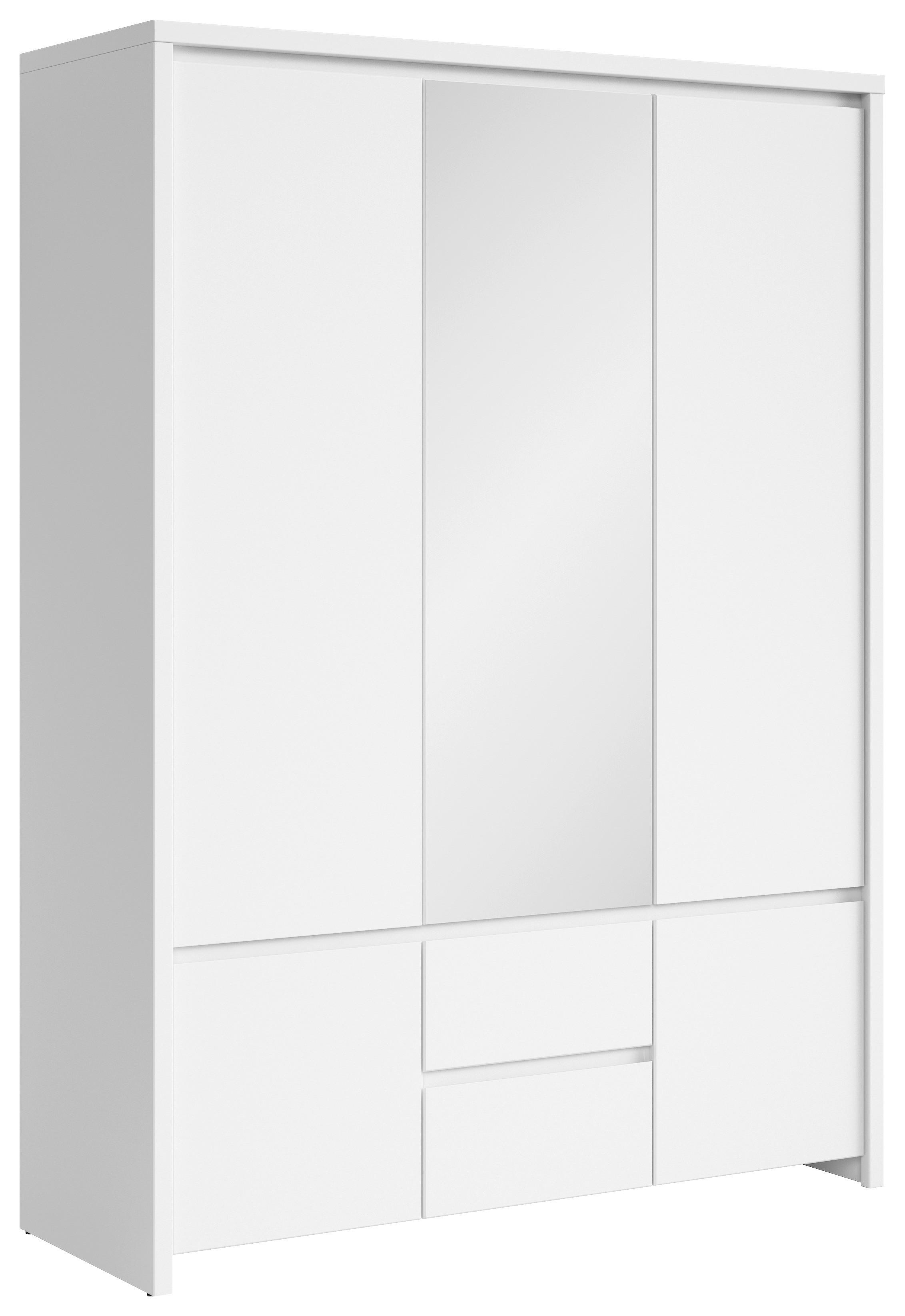 Ormar S Klasičnim Vratima Kaspian - bijela, Moderno, staklo/drvni materijal (153,5/211/55,5cm) - Modern Living
