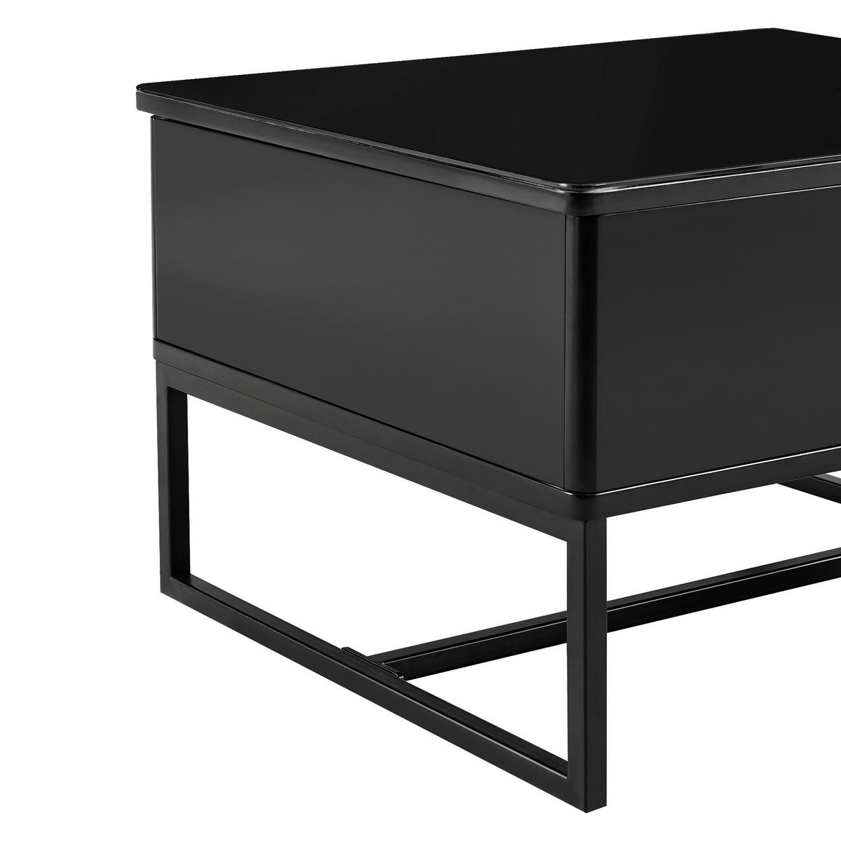 STOLIK KAWOWY WILNO - czarny, Design, metal (70/40,5-65,5/60cm) - Livetastic