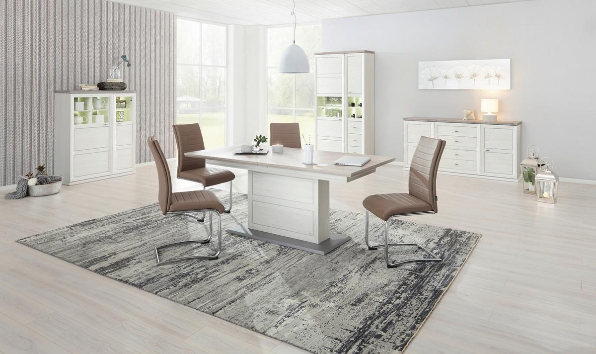 STÓŁ DO JADALNI CAMRON   -HOM IN- - biały/szary, Lifestyle, materiał drewnopochodny (160-200/90/76,2cm) - Hom`in