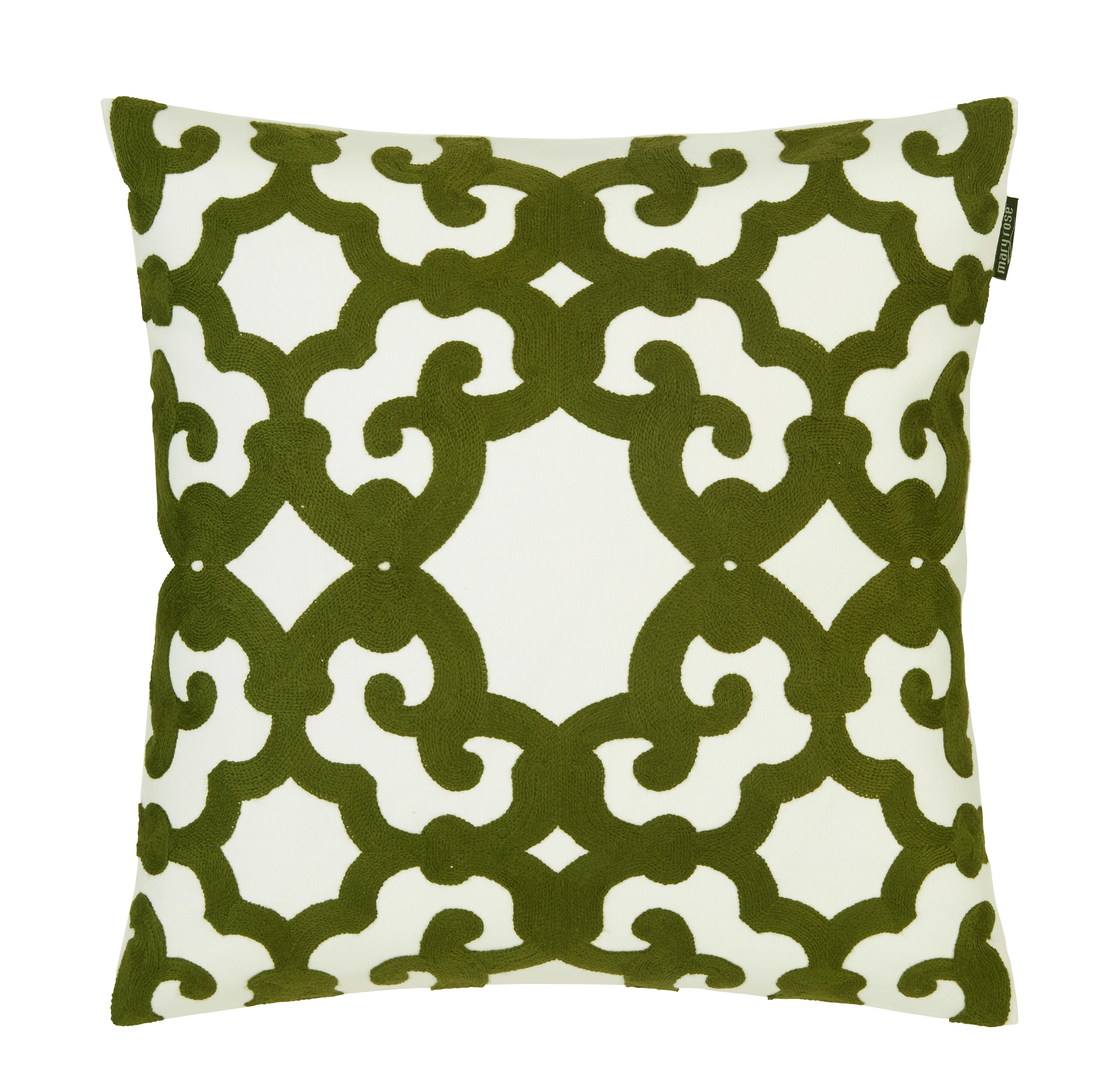 Zierkissen GWYN in Weiß/Schlamm ca. 45x45cm - Schlammfarben/Weiß, MODERN, Textil (45/45cm) - Mary's