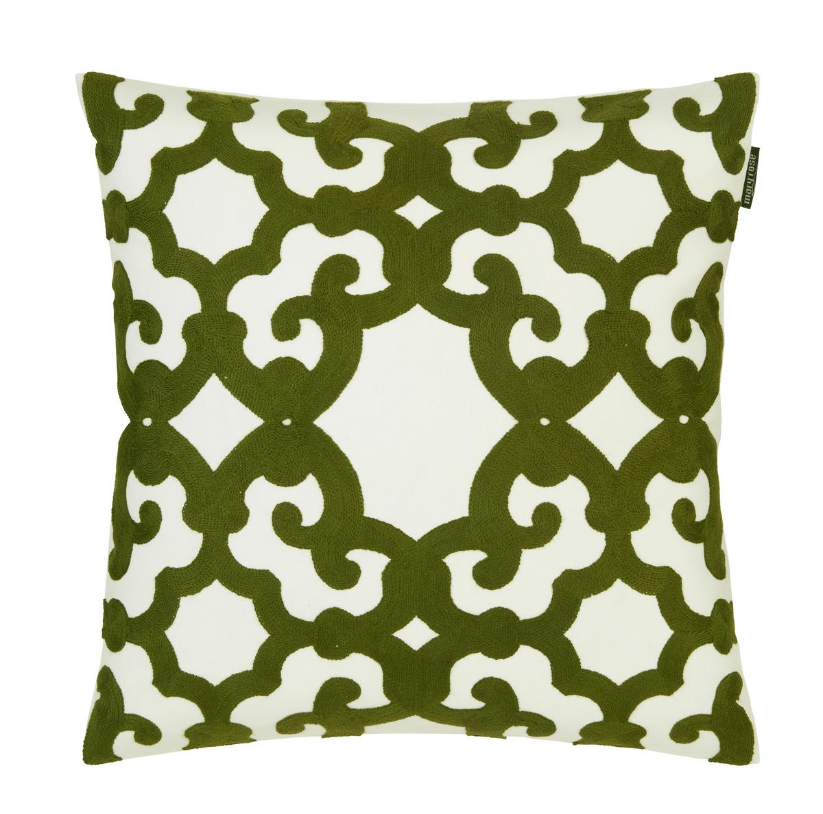 Zierkissen GWYN in Weiß/Schlamm ca. 45x45cm - Schlammfarben/Weiß, MODERN, Textil (45/45cm) - Mary's