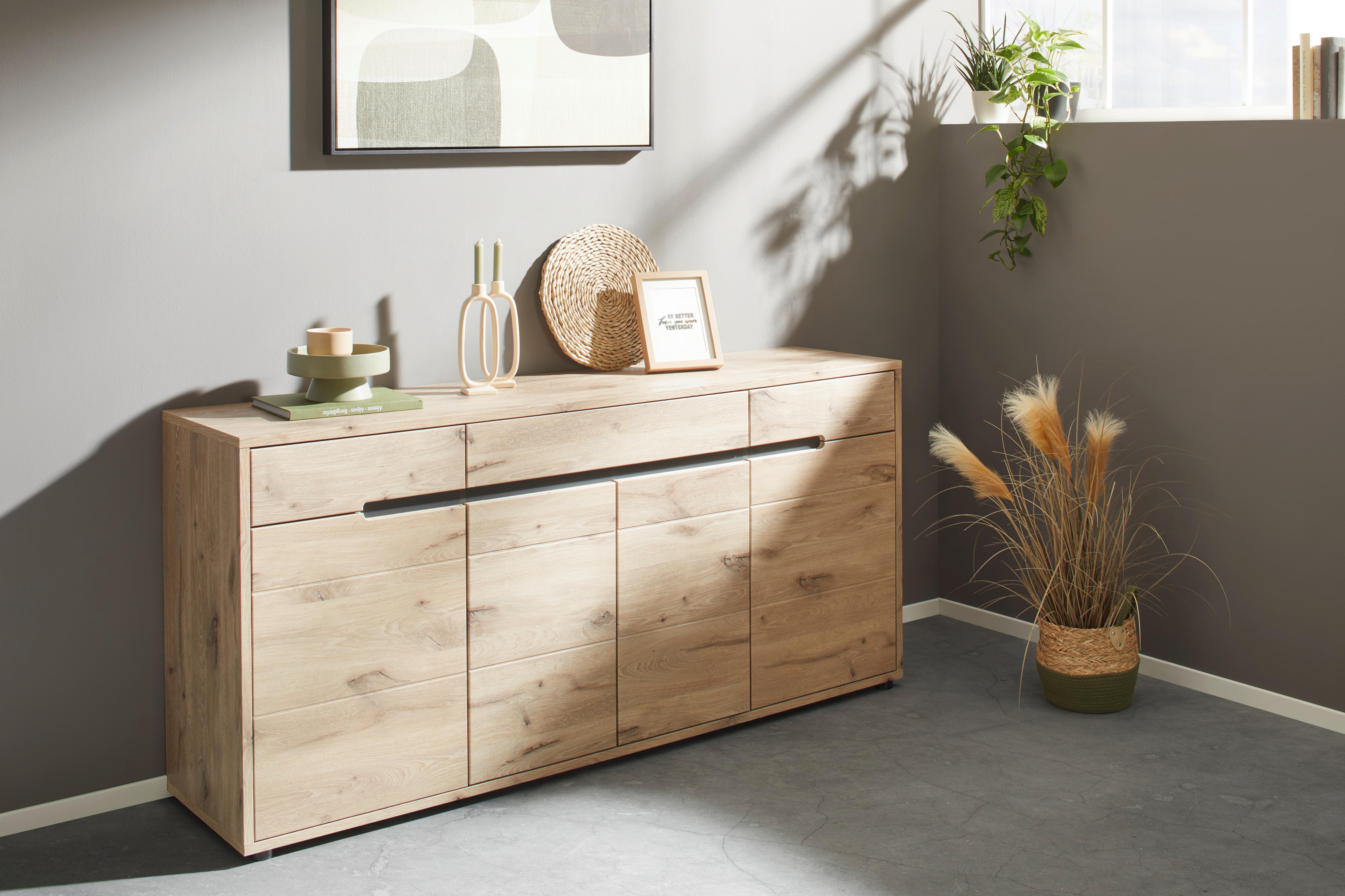 Sideboard Bellano in Viking Oak Nature - MODERN, Holzwerkstoff (185/87/44cm) - Mömax