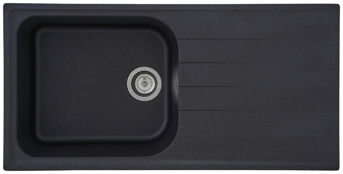 Granitspüle Orlando ca. 100x22,5x50 cm Schwarz - Schwarz, Trend, Stein (100/22,5/50cm) - Respekta