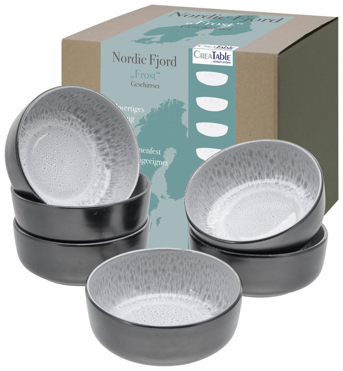 Set Skodelic Za Kosmiče Nordic Fjord Frost, 6-Delni - svetlo siva, Trend, keramika (15cm) - Creatable