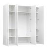 GARDEROB MED GÅNGJÄRNSDÖRRAR GLOSSY -TOP- - vit/kromfärg, Modern, metall/trämaterial (196/219/60cm) - Mömax