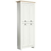 Drehtürenschrank Balusa Weiß/Honigeiche - Honigeiche/Silberfarben, LIFESTYLE, Holzwerkstoff (72/184/31,5cm) - MID.YOU