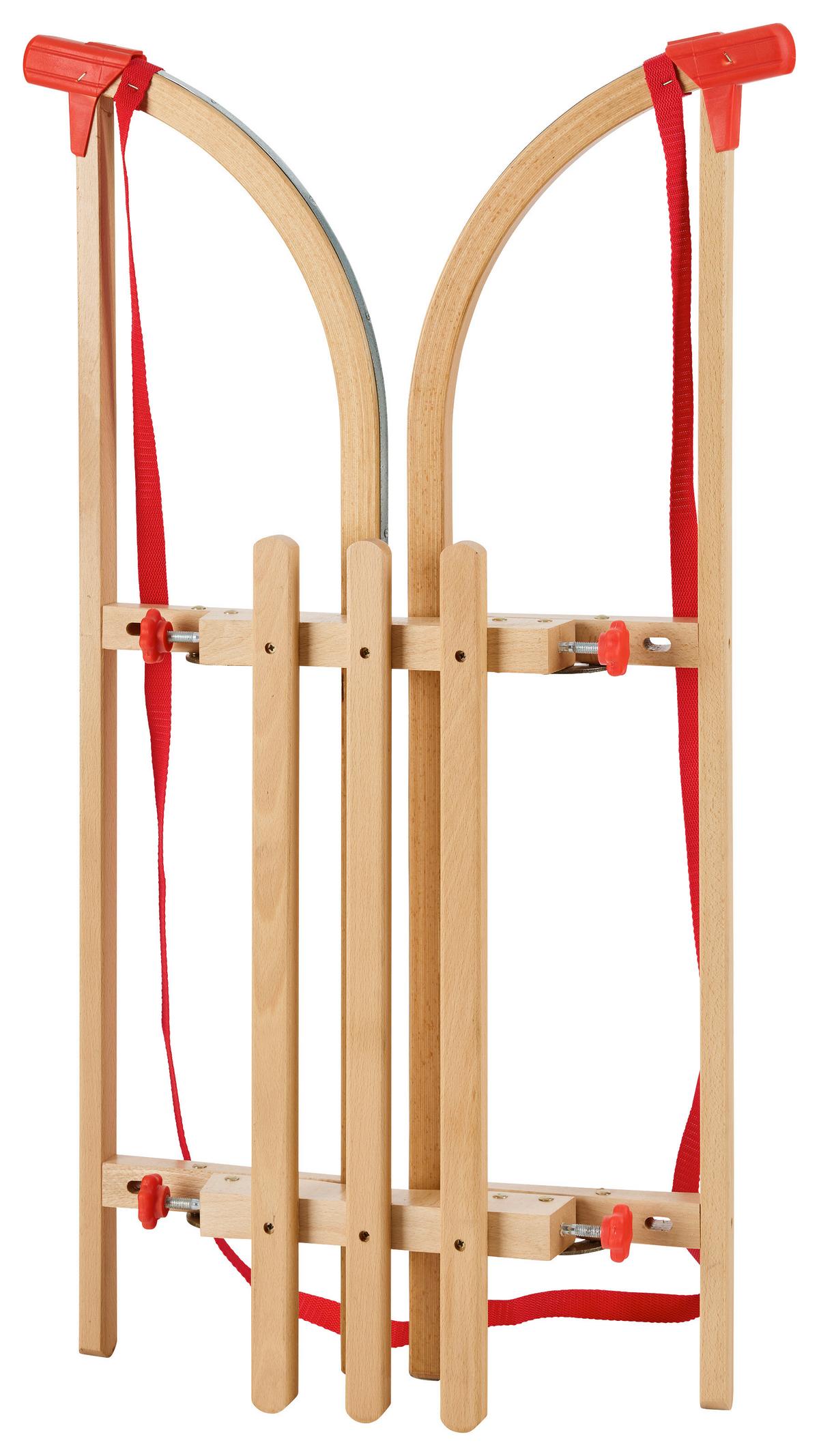Klappschlitten Felix Buchefarben/Hellrot - Hellrot/Buchefarben, Basics, Holz (94/37/28cm) - Mömax