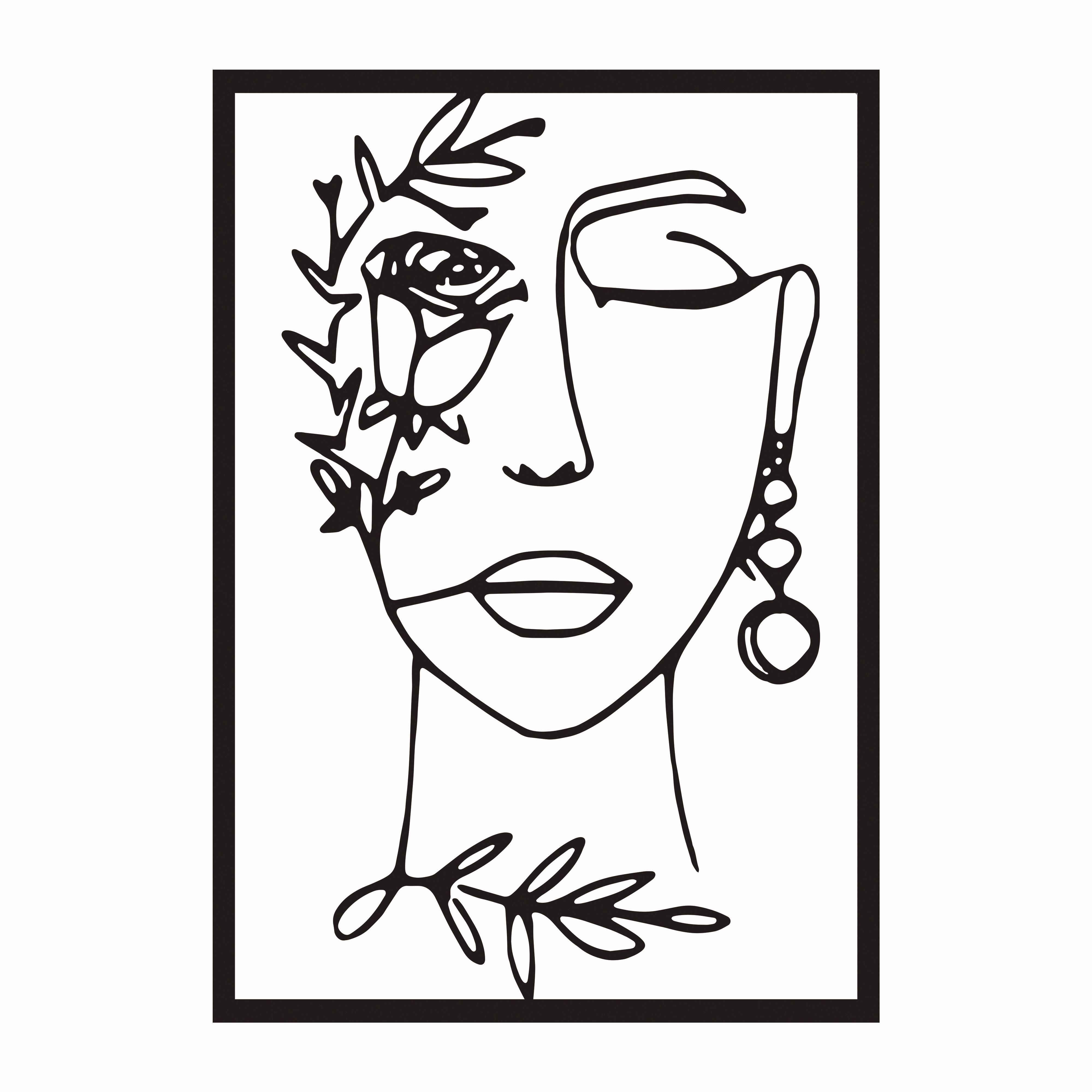 Wanddeko Lady in Schwarz ca. 35x50cm - Schwarz, Konventionell, Metall (35/50cm) - Modern Living