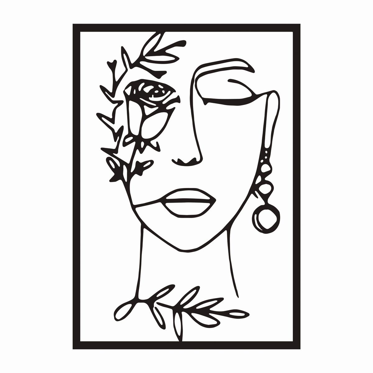 Wanddeko Lady in Schwarz ca. 35x50cm - Schwarz, KONVENTIONELL, Metall (35/50cm) - Modern Living