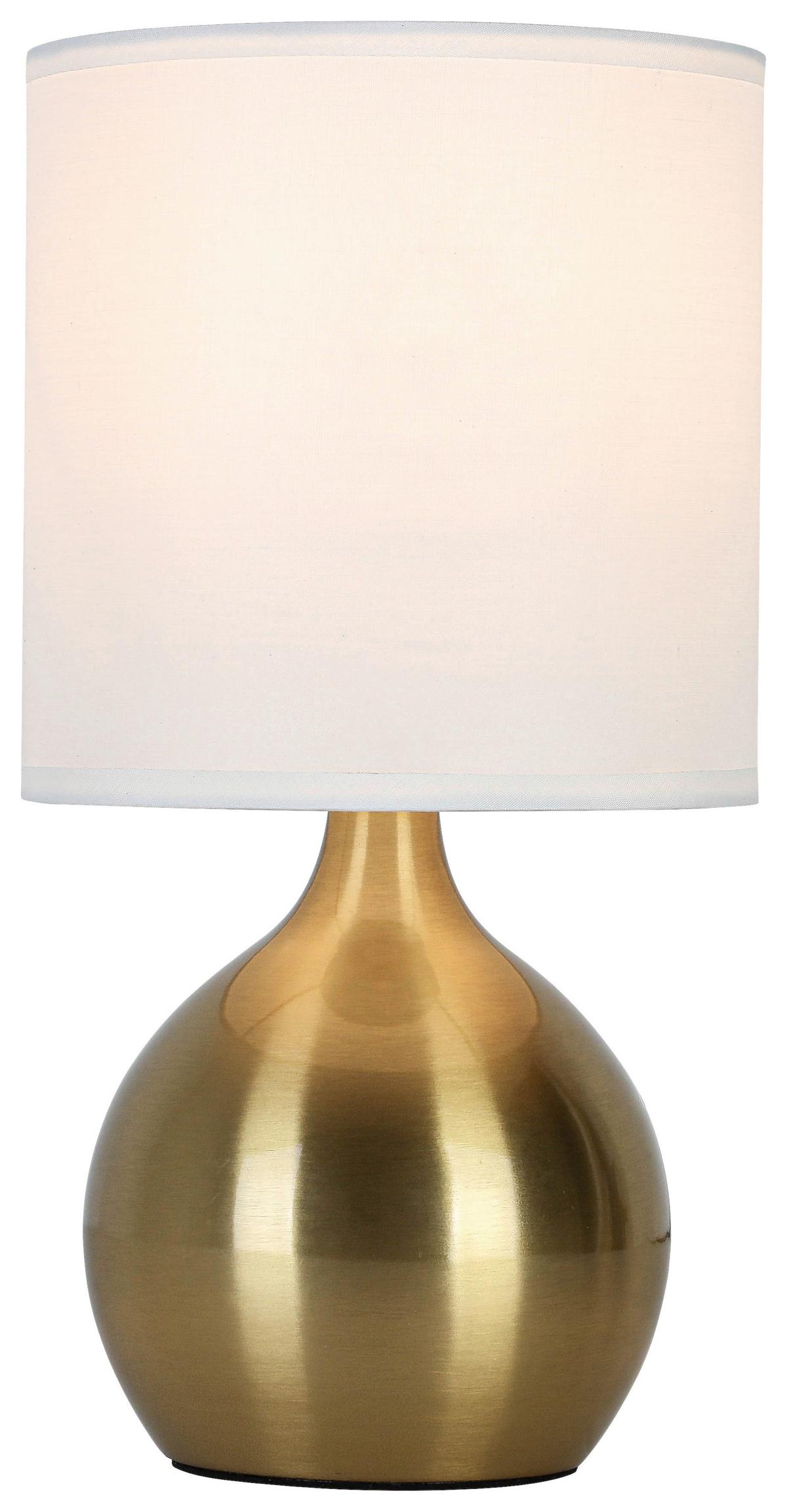 Asztali Lámpa Irti - sárgarézszínű/fehér, Konventionell, műanyag/textil (15/28,5cm) - Mömax