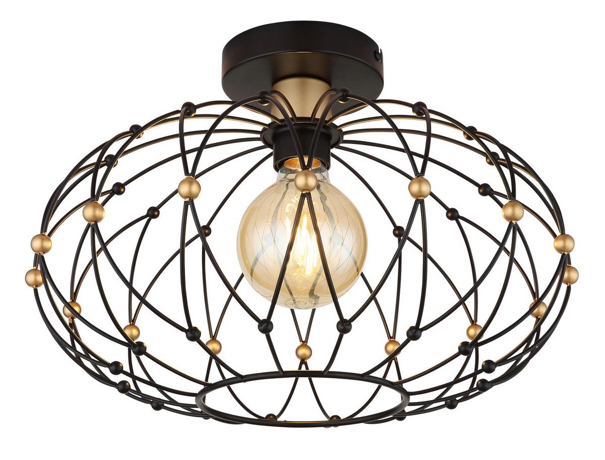 DECKENLEUCHTE 15966D GREYS - Goldfarben/Schwarz, Design, Metall (40/25cm) - Globo