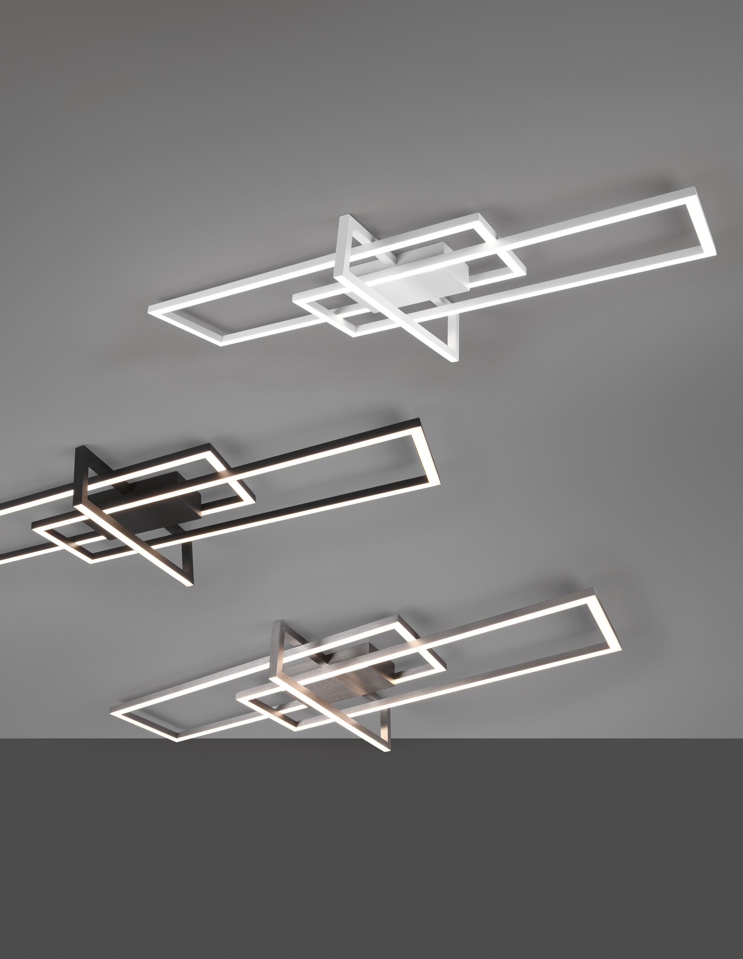 LED-Deckenleuchte Salinas Nickelfarben max. 34 Watt - Nickelfarben, Design, Metall (100/11/40cm) - Trio Leuchten