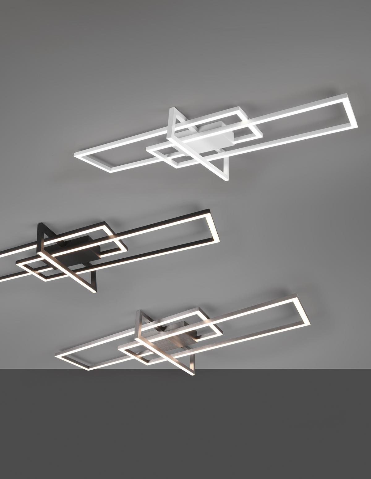 LED-Deckenleuchte Salinas Nickelfarben max. 34 Watt - Nickelfarben, Design, Metall (100/11/40cm) - Trio Leuchten