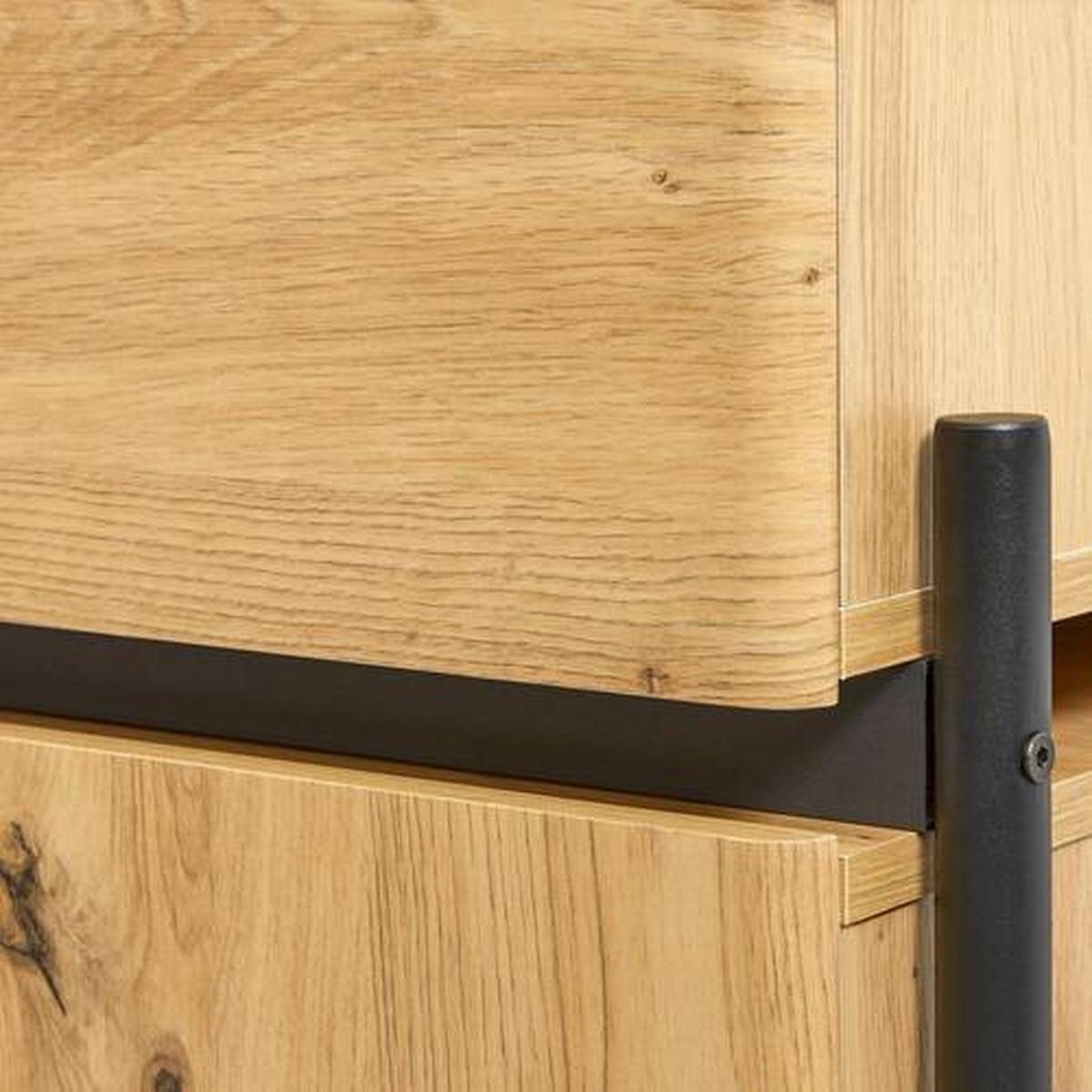 Komoda Jasmina - boje hrasta/crna, Moderno, drvo/metal (118/90/41,5cm) - Bessagi Home