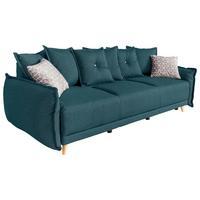 SOFA Z FUNKCJĄ SPANIA LAZY LUKKA PETROL - beżowy/petrol, Basics, tkanina/drewno (230/80/100cm) - MID.YOU