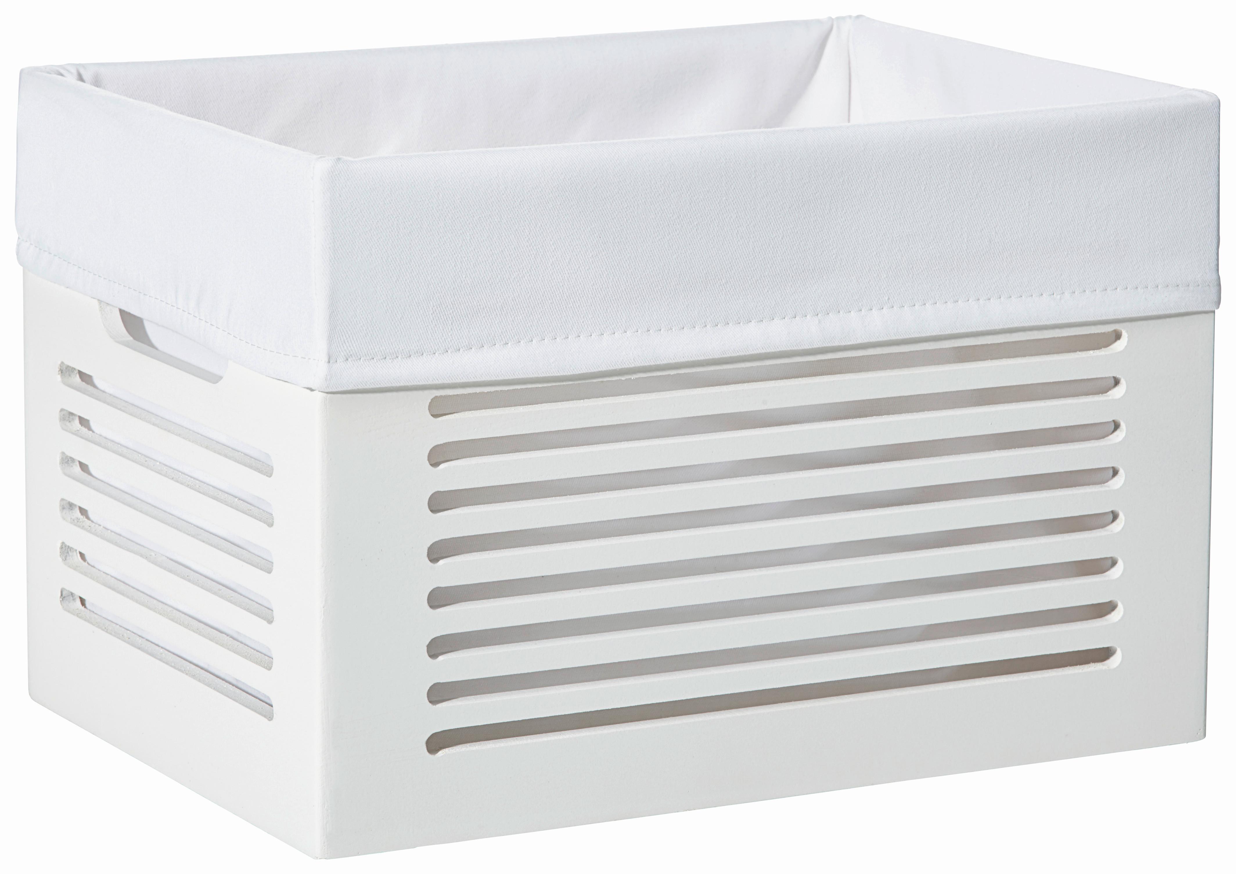 KOSZ DO REGAŁU HSQ12-3RECT 'L' - biały, Design, drewno (36/25/23cm) - Landscape