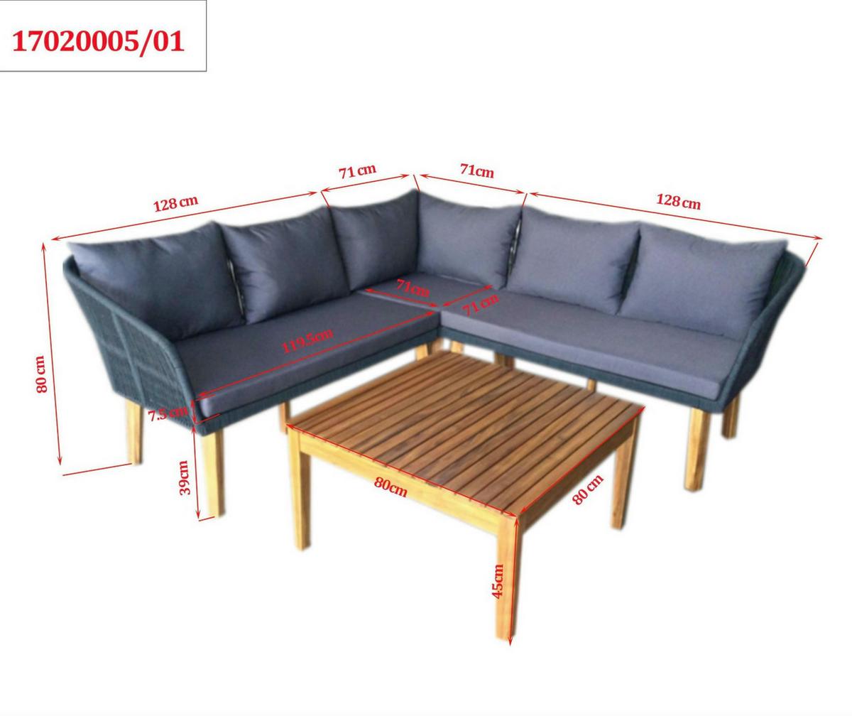 Lounge Garnitura Trendy, Barva Akacije, Antracit - siva/antracit, Moderno, kovina/tekstil (199/199cm)