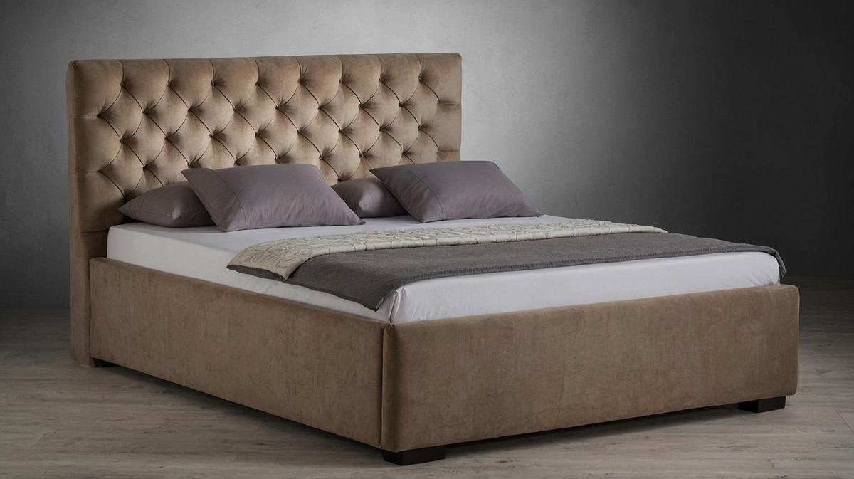 Tapecirani Krevet Miami Storage - bež/crna, Design, drvo/tekstil (180/200cm) - Modern Living