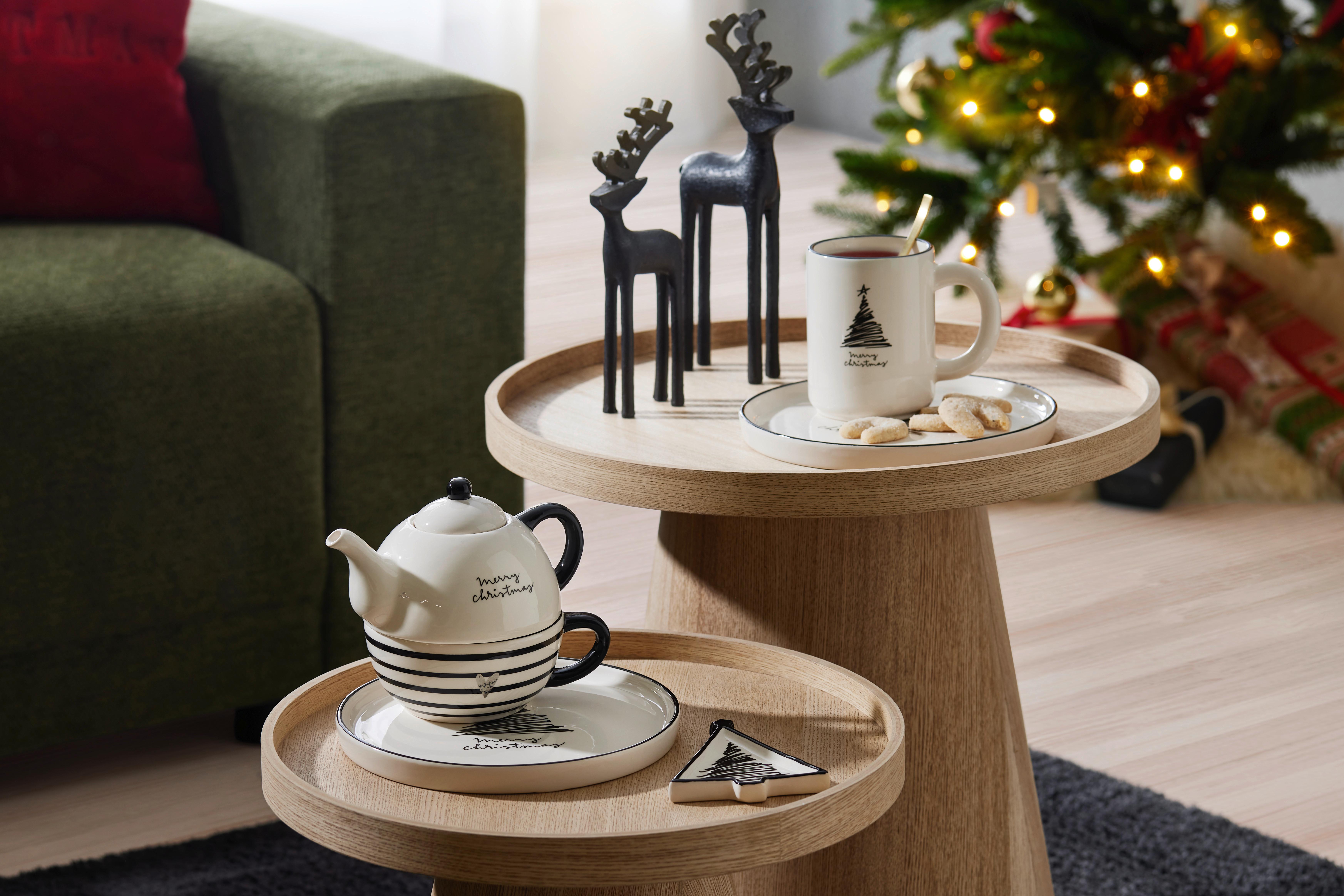 Lonček Za Kavo Tree - črna/bela, Konvencionalno, keramika (8,5/11,2cm) - Modern Living