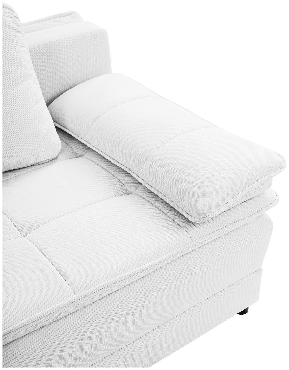 Canapea extensibila ALICE - alb, Modern, textil (202/73-92/105cm) - Modern Living