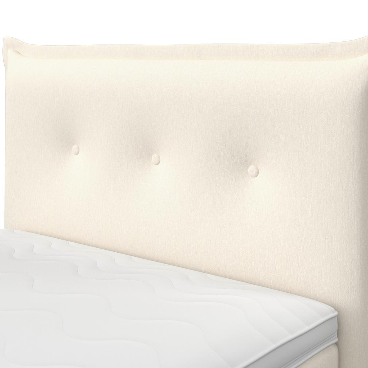Boxbett Polo ca. 90x200 cm Elfenbein mit Topper - Elfenbein/Schwarz, MODERN, Holz/Kunststoff (90/200cm) - Bessagi Home