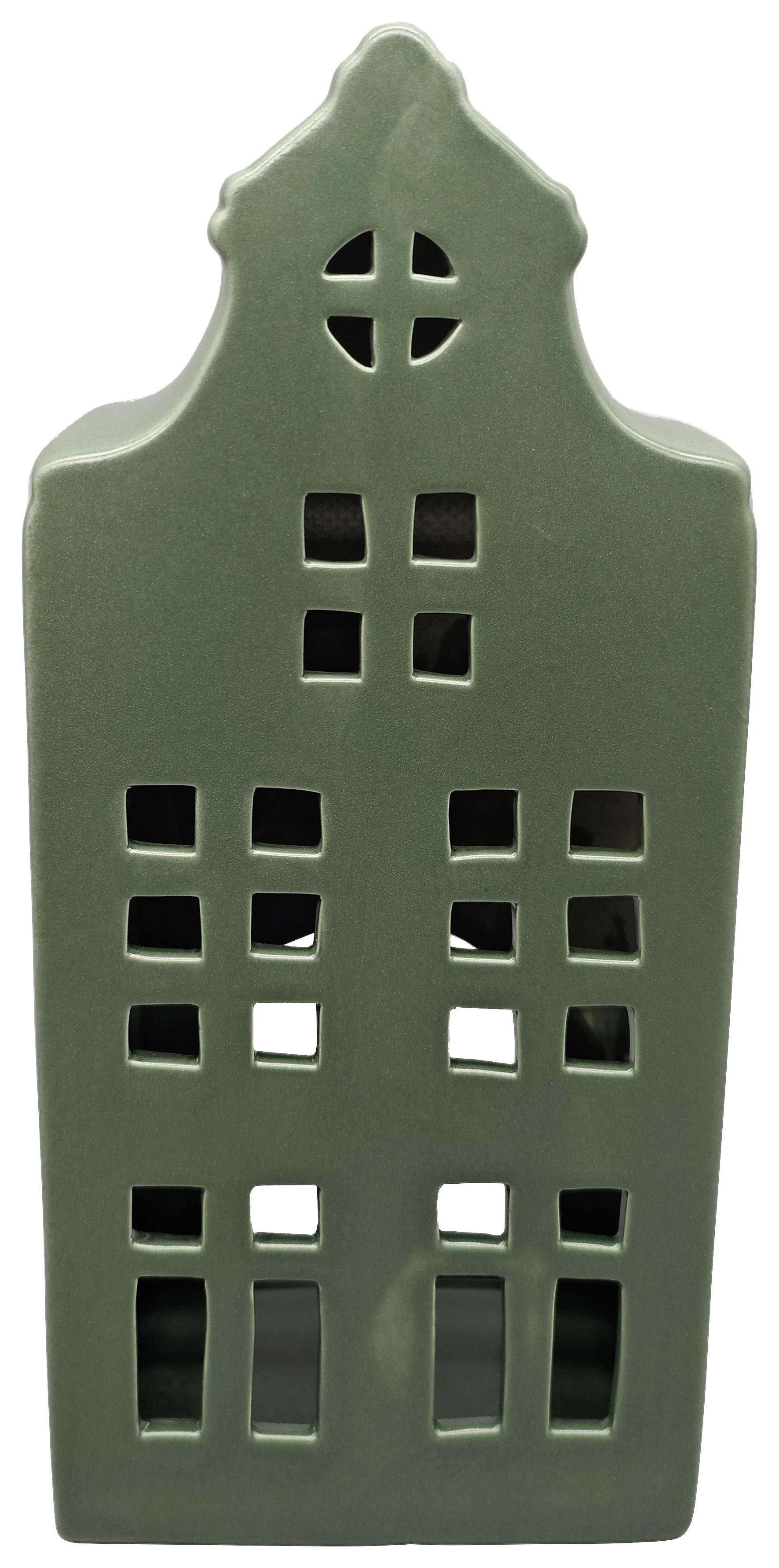 Dekohaus Collin Dunkelgrün - Dunkelgrün, KONVENTIONELL, Keramik (13,7/30,4/9cm) - Mömax