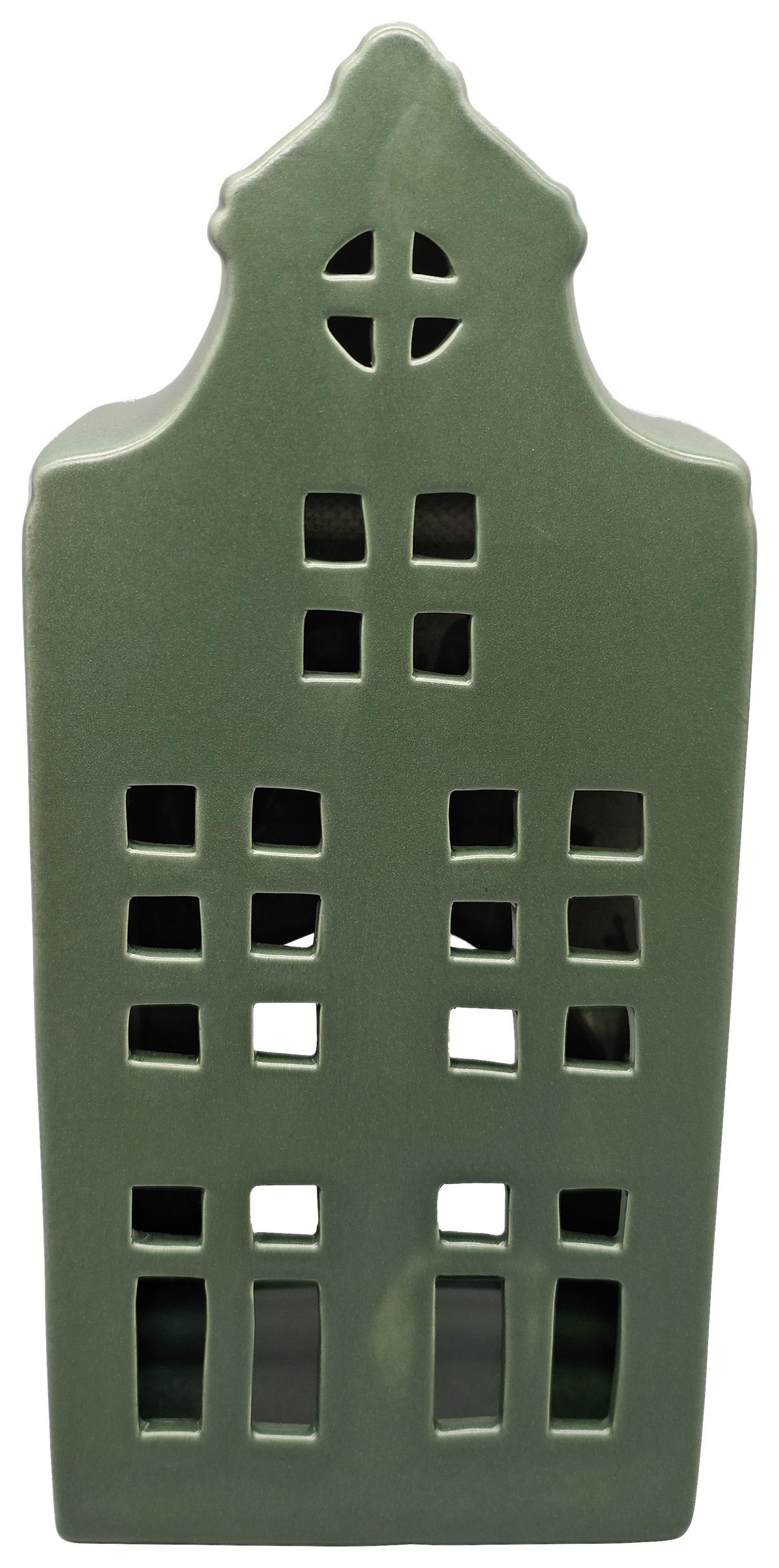 Dekohaus Collin Dunkelgrün - Dunkelgrün, KONVENTIONELL, Keramik (13,7/30,4/9cm) - Mömax