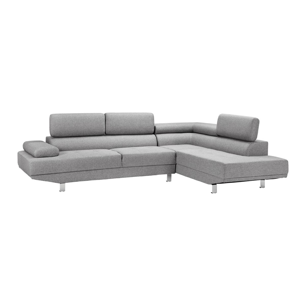 Sarokkanapé Emely - világosszürke, Modern, textil/fa (267/70/195cm) - Bessagi Home
