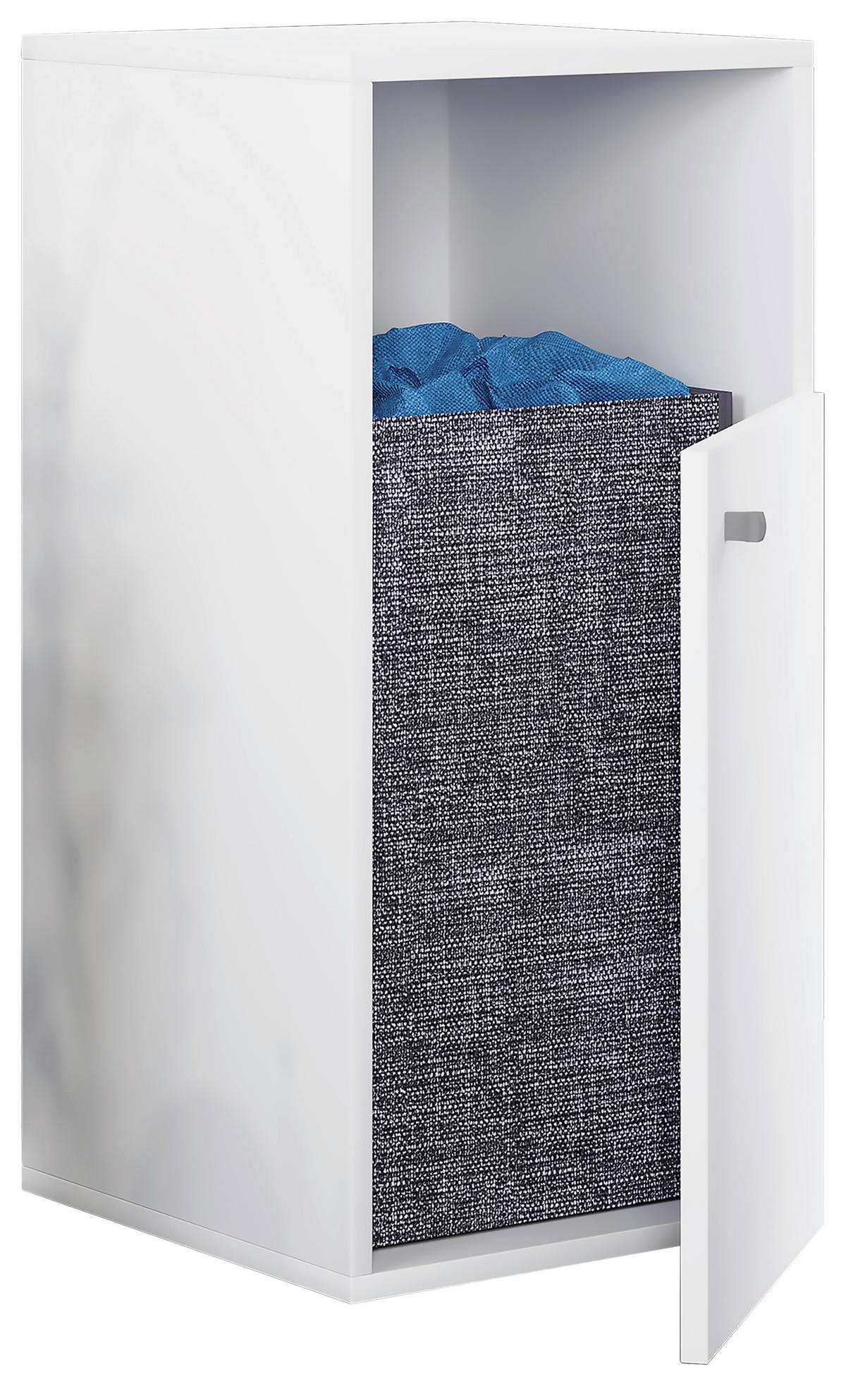 Spodnja Omarica Dreso, Bela - srebrne barve/bela, Moderno, umetna masa/leseni material (40/74/39cm) - MID.YOU