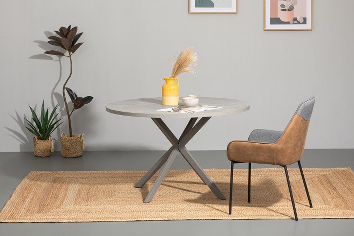 STÓŁ DO JADALNI MONTE - szary, Modern, materiał drewnopochodny/metal (120/120/75cm) - MID.YOU