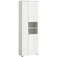 Hochschrank Vira ca. 60x190x34 cm Weiß - Weiß Hochglanz/Schwarz, MODERN, Holzwerkstoff/Kunststoff (60/190/34cm) - MID.YOU