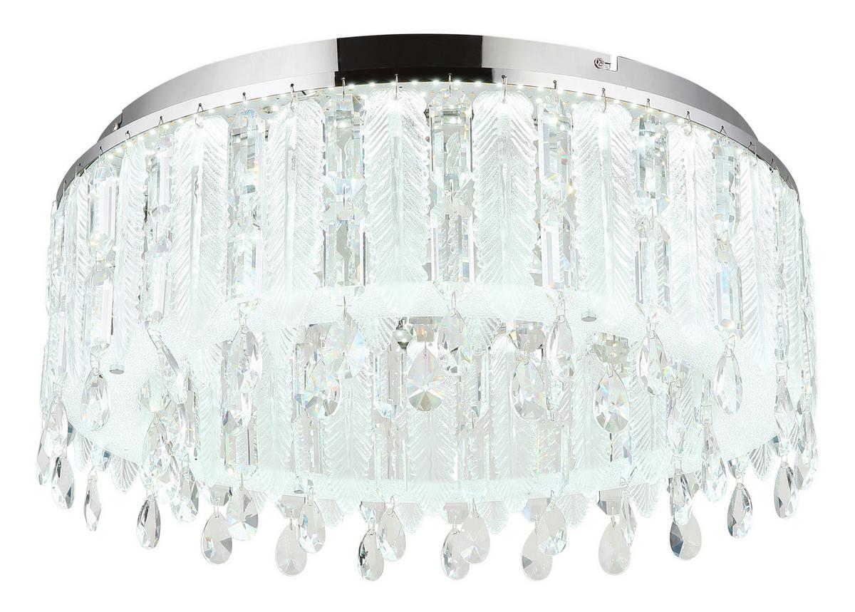 LED Mennyezeti Lámpa 67176-58d Klunka - krómszínű/átlátszó, Lifestyle, üveg/textil (58,5/26,5cm)