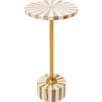 STOLIK BOCZNY DOMERO CIRQUE - biały/kolor złoty, Design, materiał drewnopochodny/tworzywo sztuczne (25/25/50cm) - Kare-Design