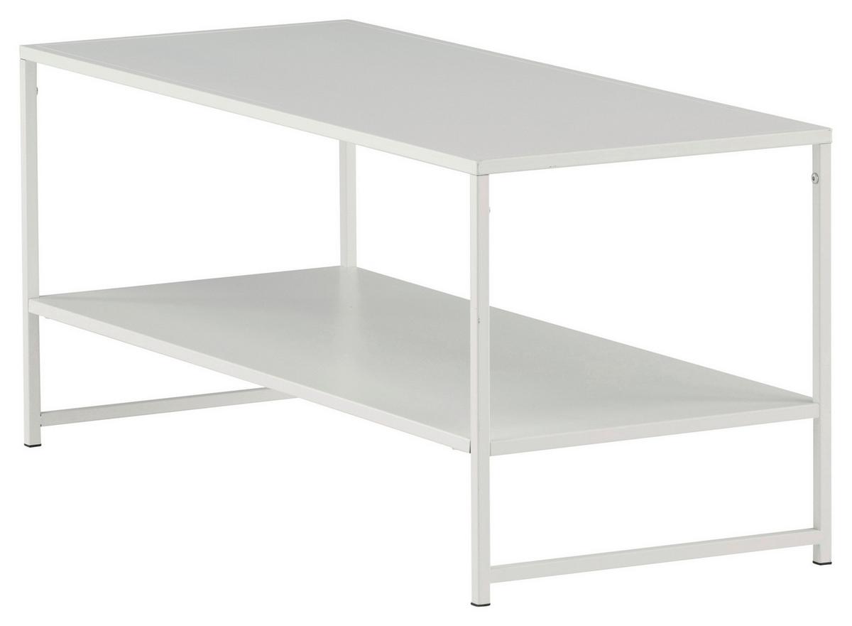COUCHTISCH STAAL - Weiß, Design, Metall (102/43/45cm) - Livetastic