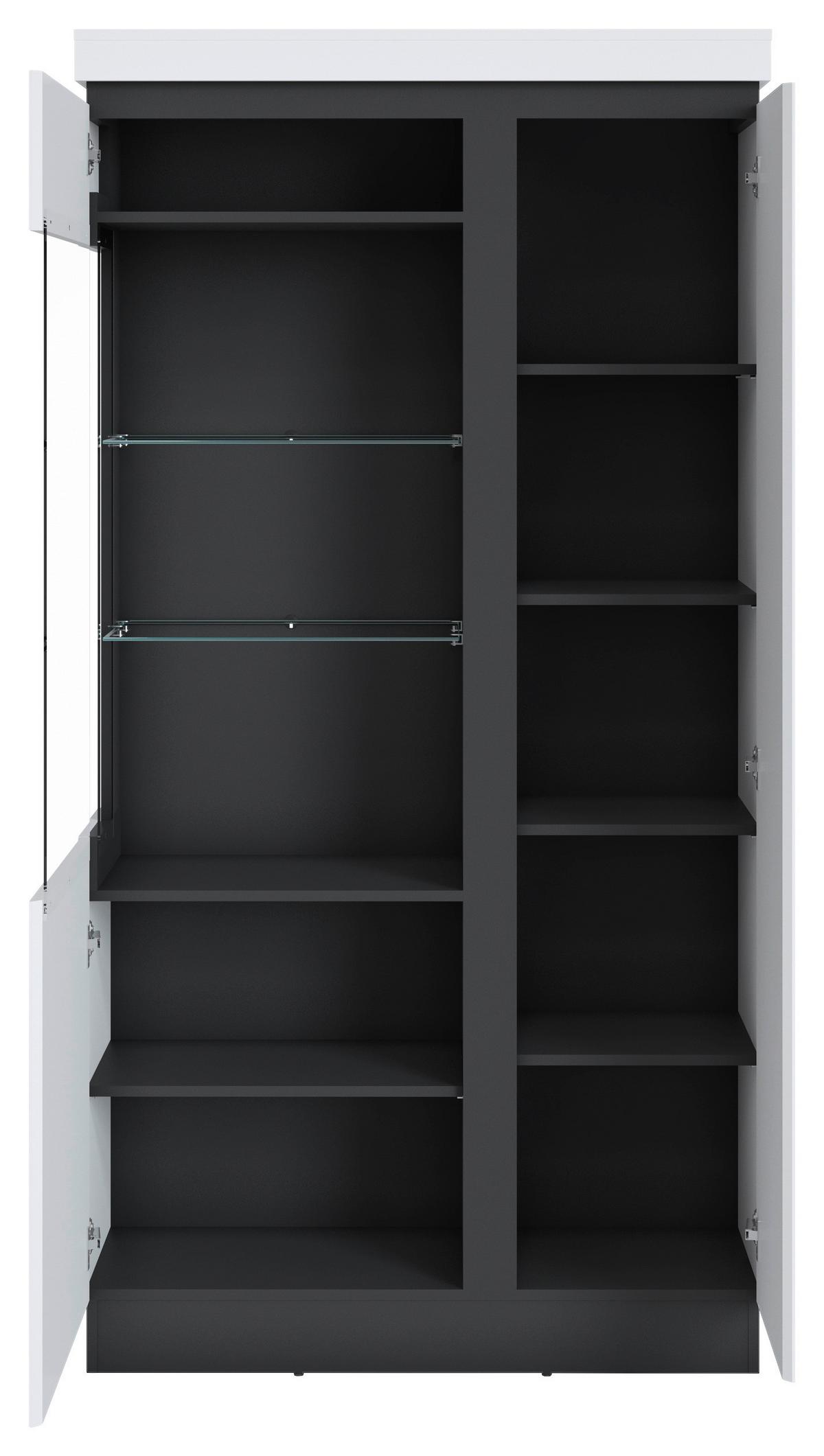 Vitrina Campania - bijela/antracit, Trend, staklo/drvni materijal (103,6/200,5/40cm) - Modern Living
