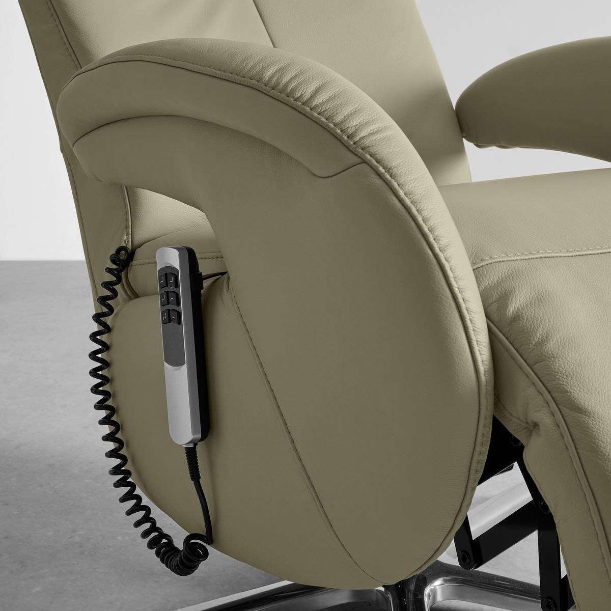 Relaxsessel Sitting 2 Grau - Chromfarben/Grau, MODERN, Leder (70/111/80cm) - Premium Living