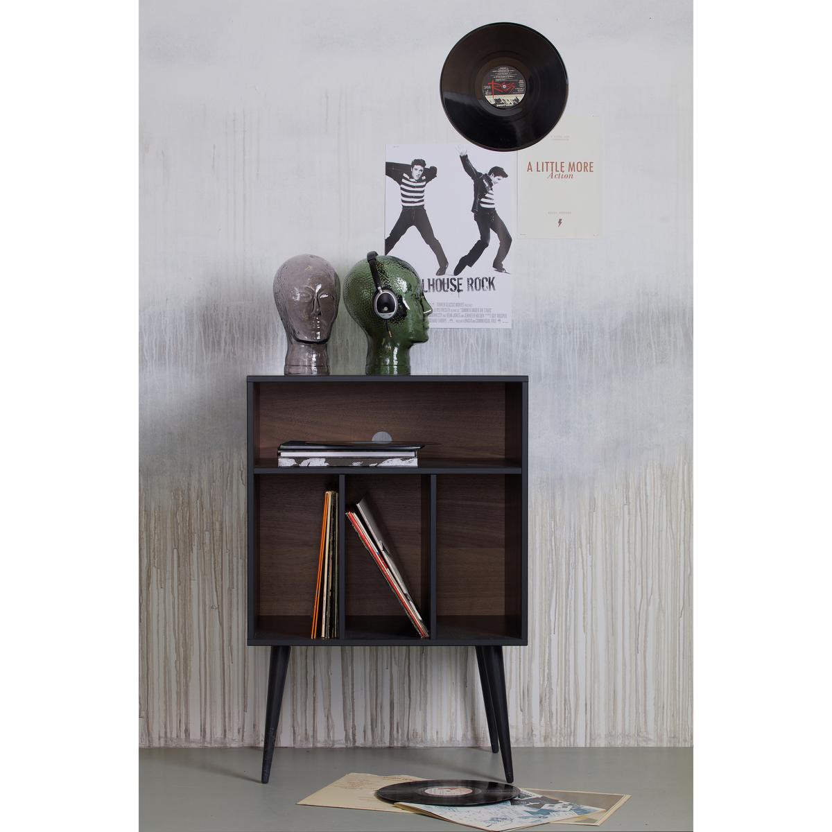 Kommode James Schwarz/Walnussfarben B: 60cm - Walnussfarben/Schwarz, Design, Holz/Holzwerkstoff (60/83/44cm) - Livetastic