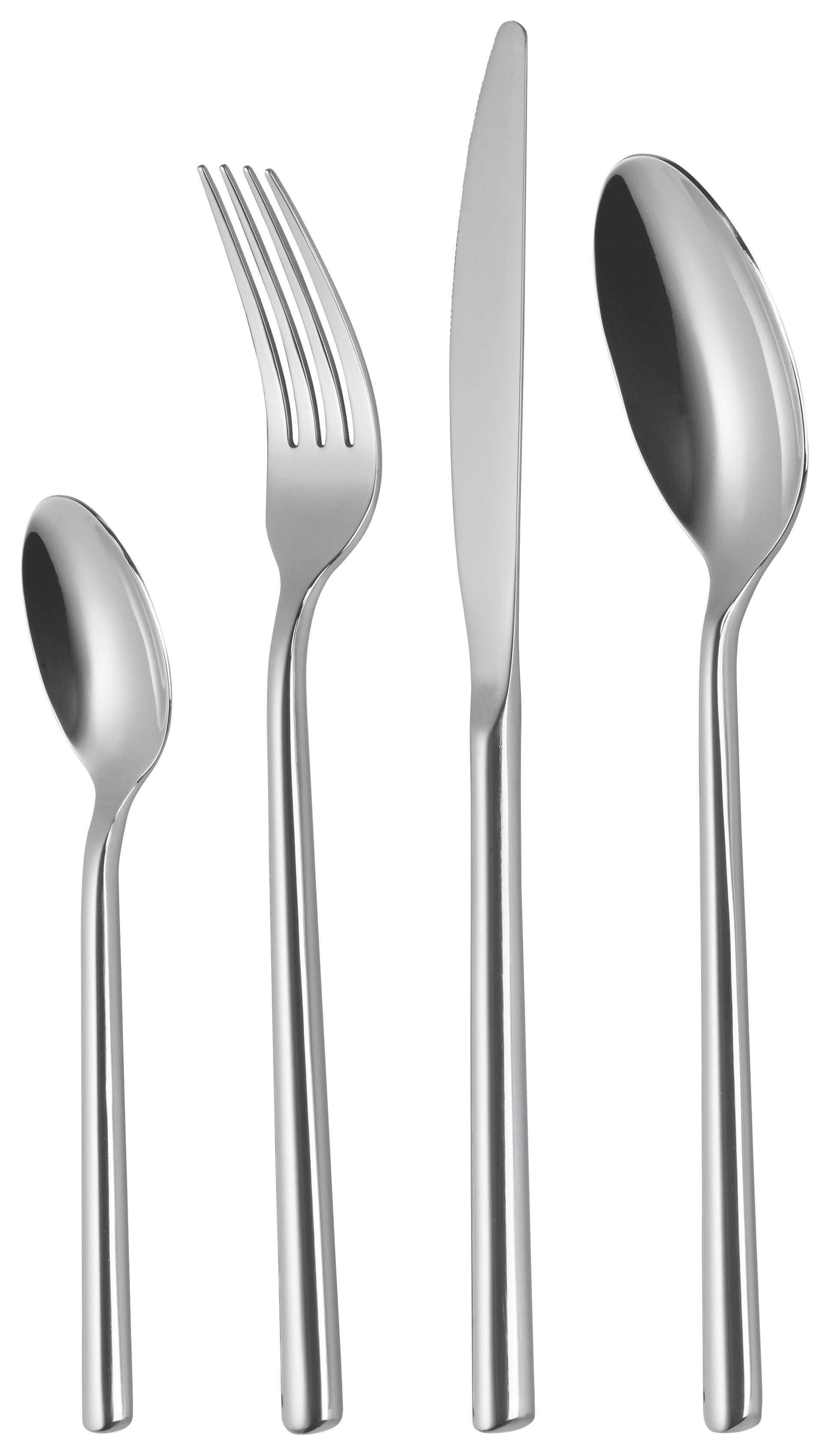Besteckset Sara aus Edelstahl, 24-teilig - Edelstahlfarben, Basics, Metall - Premium Living