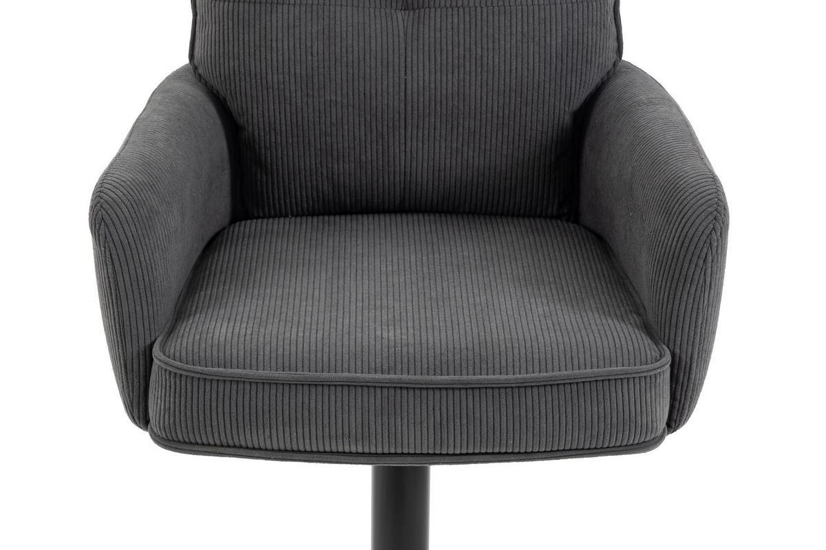 STOŁEK BAROWY POINT - antracytowy/czarny, Design, metal/tkanina (54/98-120/58cm) - Novel