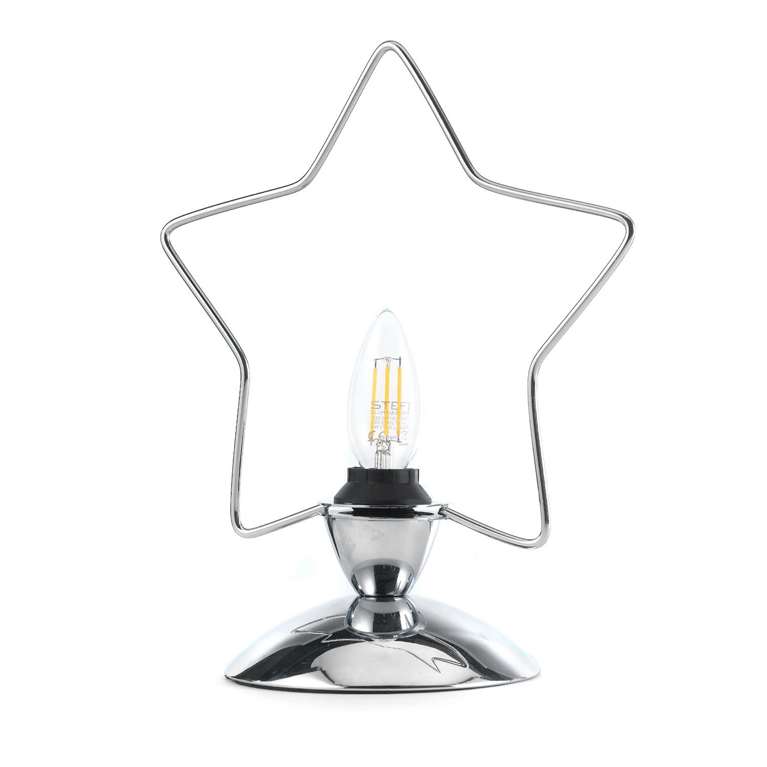 Kindertischleuchte Estrella Chromfarben max. 6 Watt - Chromfarben, Design, Metall (27/12/40cm)