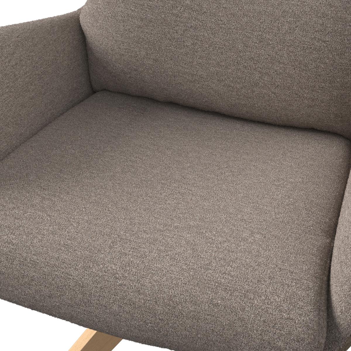 Armlehnstuhl Neelia Braun Webstoff Drehbar Gepolstert - Braun/Naturfarben, MODERN, Holz/Textil (71/60/94cm) - Bessagi Home