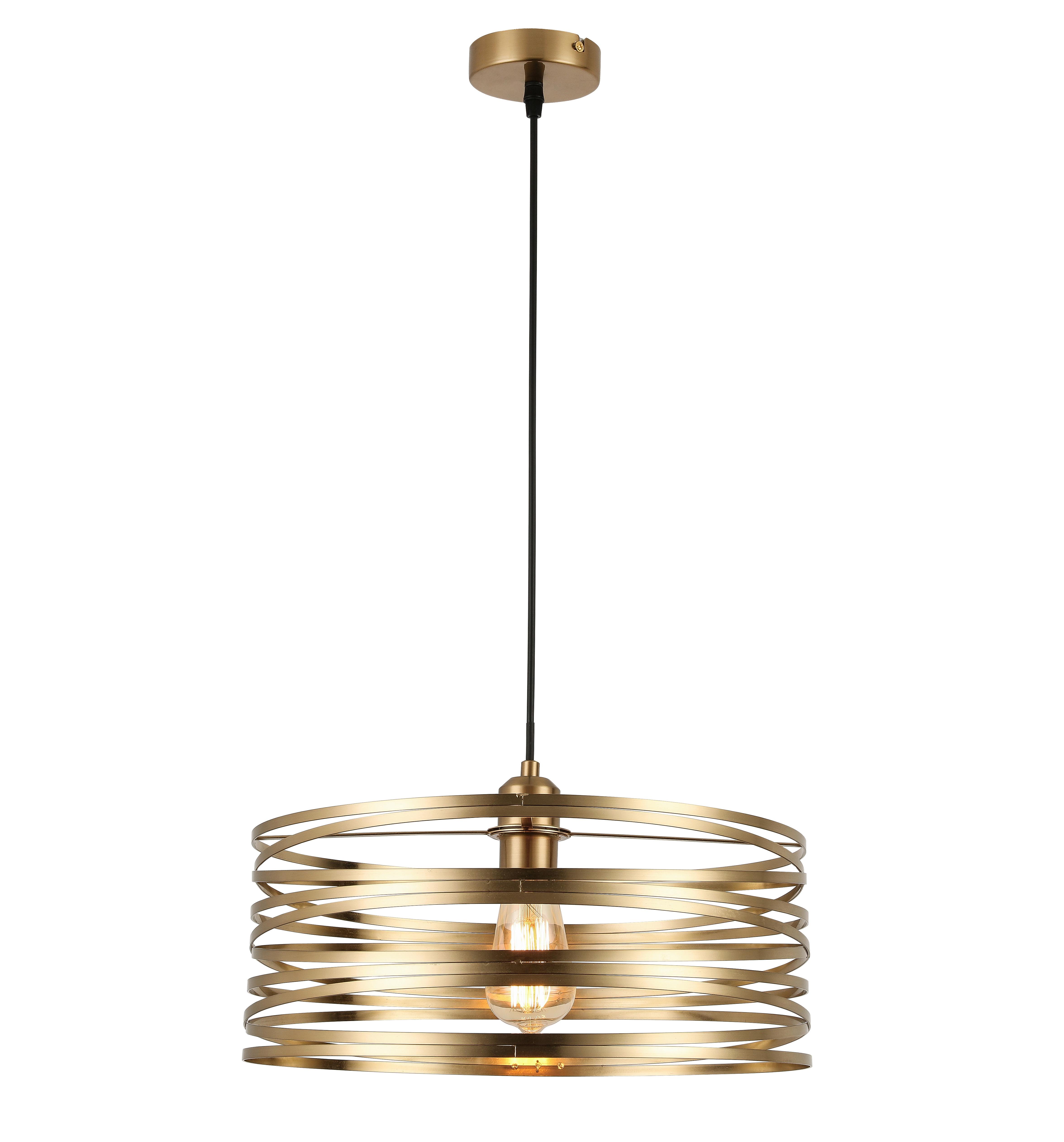 SUSPENSION SILVAIN - couleur laiton/noir, MODERN, métal/matière synthétique (40/120cm) - Modern Living