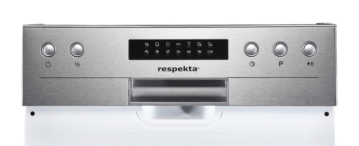 Geschirrspüler Katha Weiß/Edelstahl B: ca. 44 cm - Weiß/Grau, Trend, Kunststoff/Metall (44/81,5/57cm) - Respekta