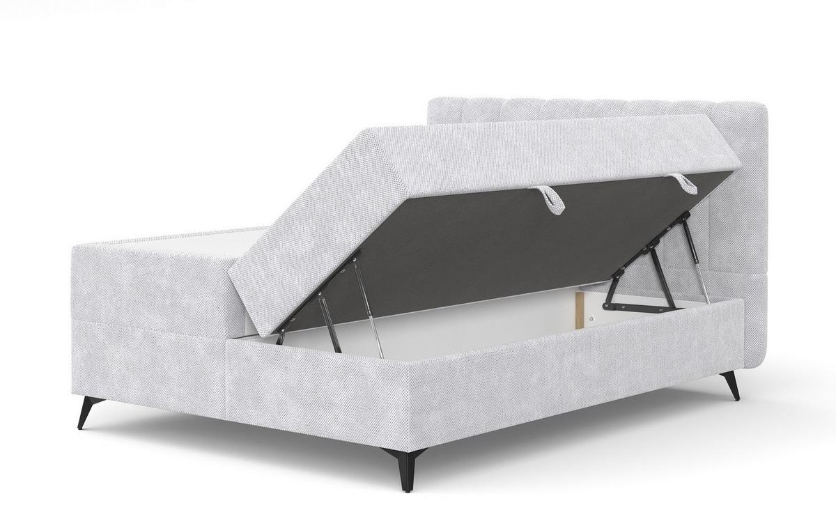 Box-ágy Vicky - szürke, Modern, faalapú anyag/textil (160/200cm)